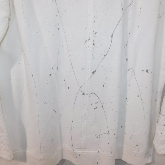 Sea Breeze of California Womens L White Gold Silver Paint Splatter Cowlneck Top - Picture 12 of 12